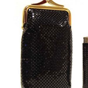 Whiting & Davis mesh black vintage glass or cigarette case like new DEADSTOCK